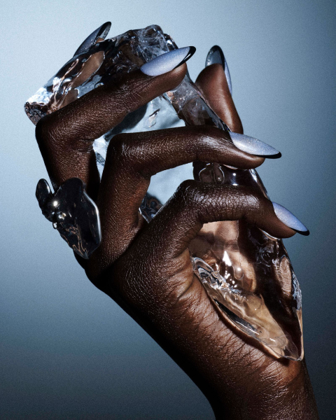 french manicure with nail art micro french tips with velvet cateye