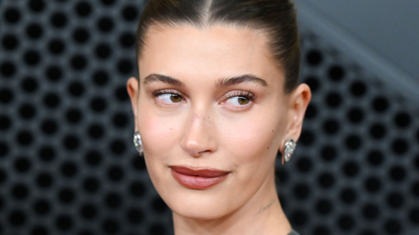 Hailey Bieber Mixed 4 Nail Polishes Just to Match Her Grammys Manicure to Her Lipstick—See the Photos