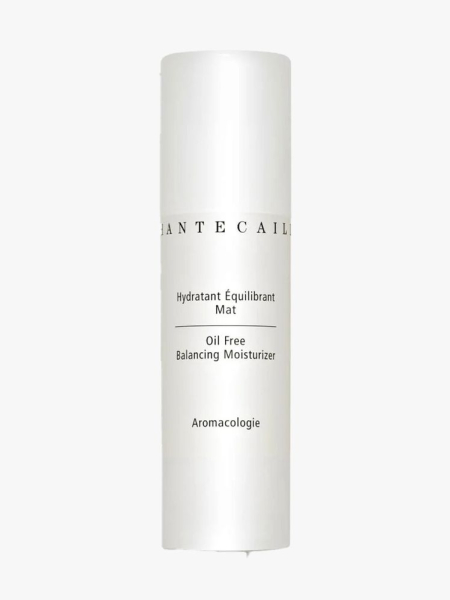 Chantecaille Oil Free Balancing Moisturizer white bottle on light gray background